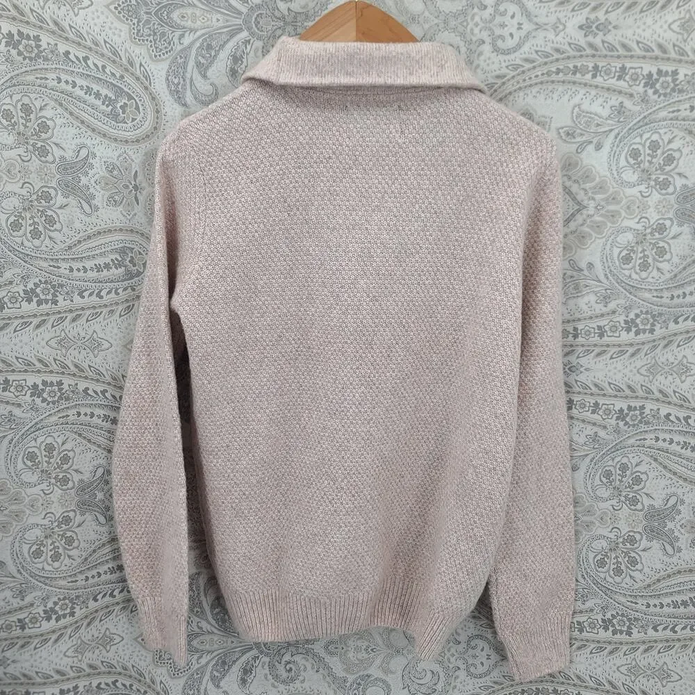 Alesbury Stitch Fix mens 1/4 zip fisherman sweater size small office cabincore